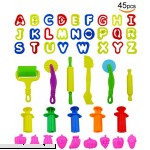 V-story 46pcs Clay and Dough Tools with Capital Letters Extruder and Fruit Molds Assorted Color  B01NAGN8ID